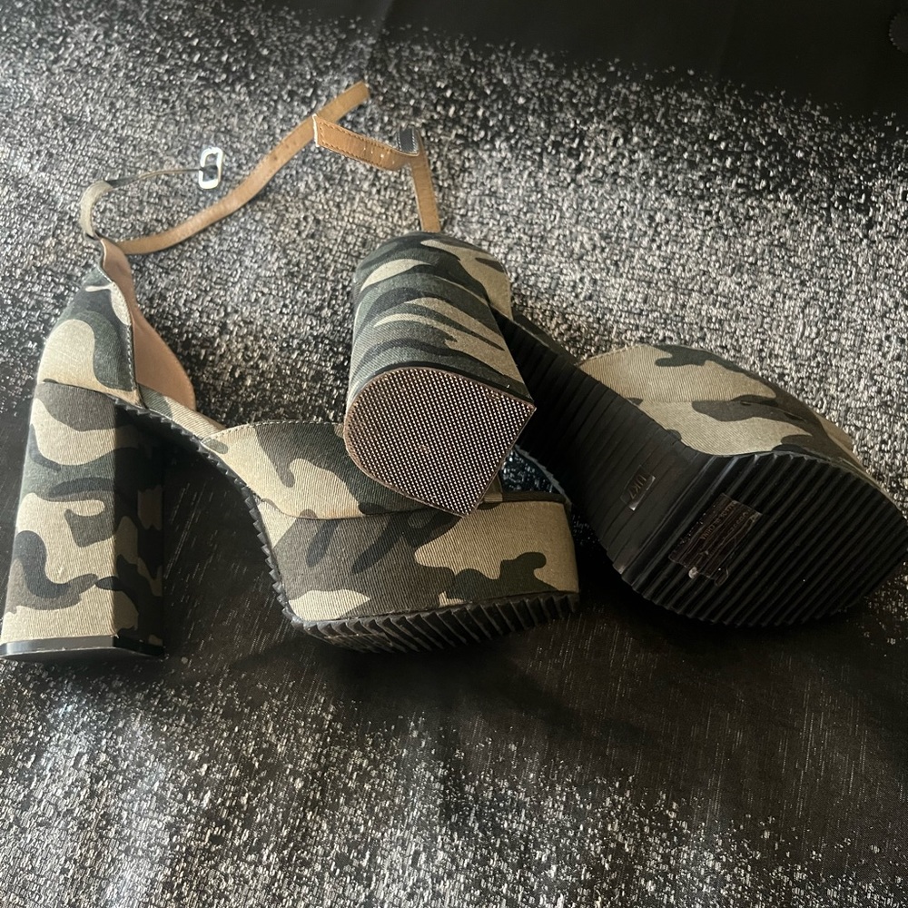 Camouflage Platform Sandals. I absolutely love them. They are too big for me.